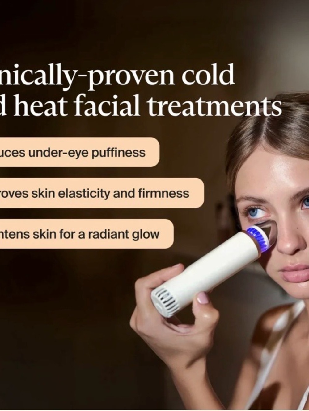 Therabody TheraFace Depuffing Wand - White Cold & Hot Therapy Beauty - Picture 11 of 13